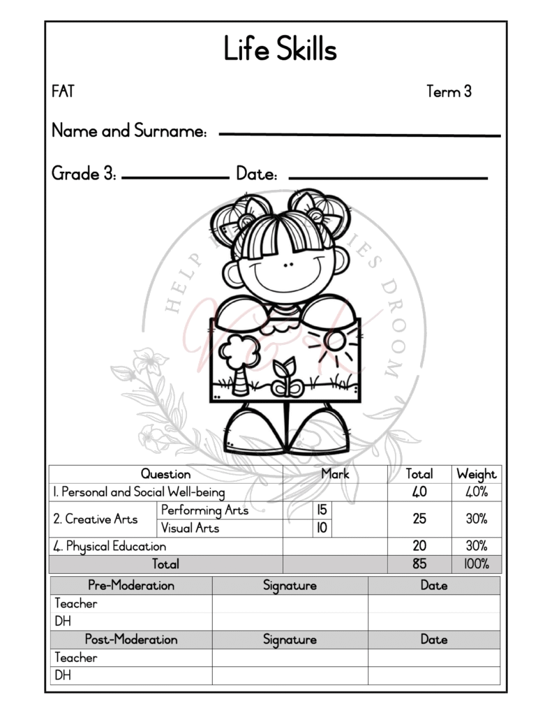 Grade 3 Life Skills Formal Assessment Task - Term 3 2025