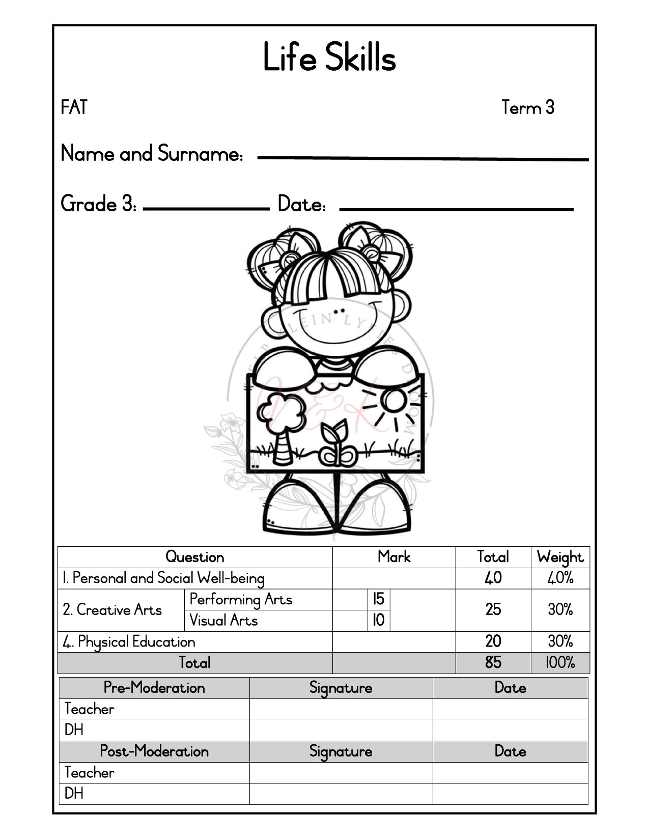 Grade 3 Life Skills Formal Assessment Task - Term 3 2025