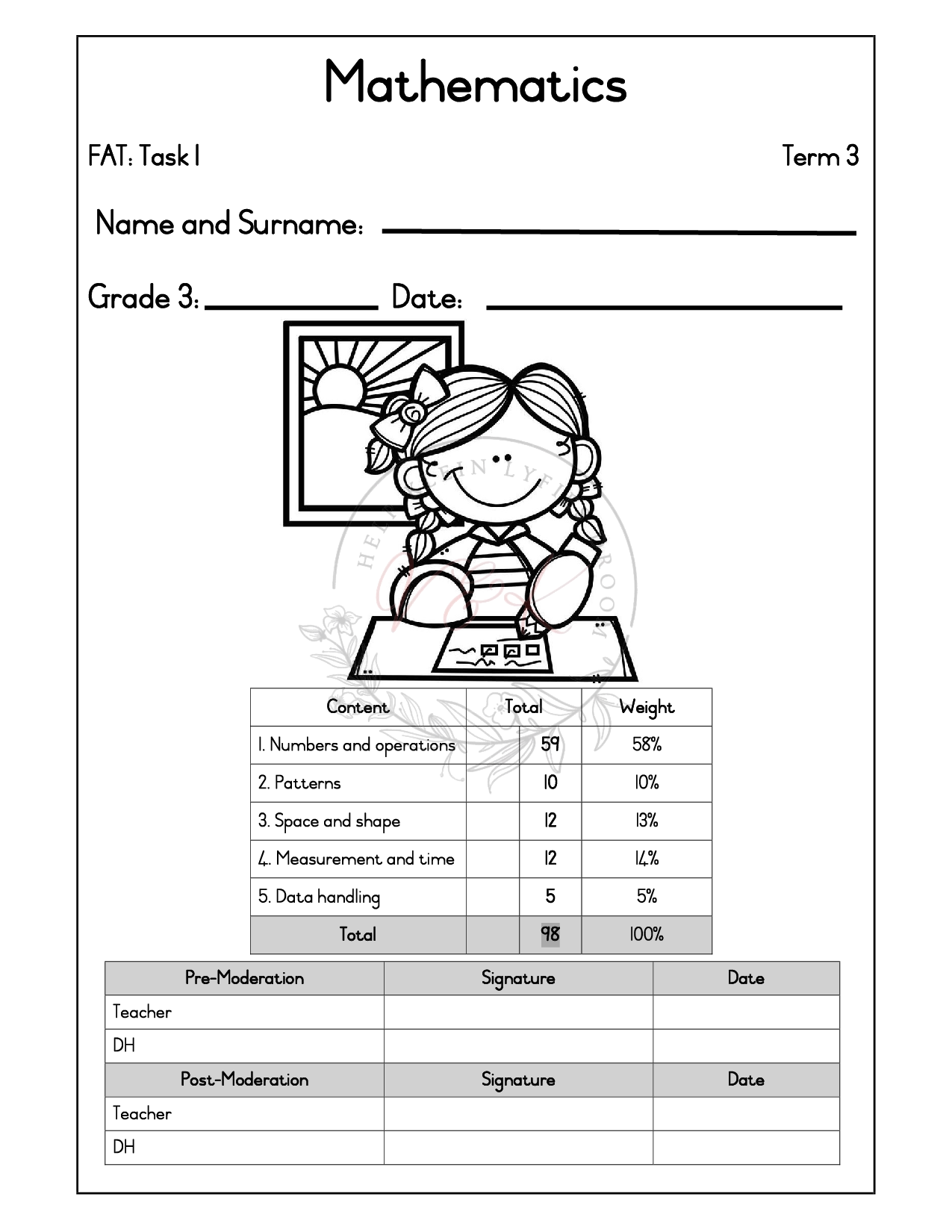 Grade 3 Mathematics Formal Assessment Task - Term 3 2025