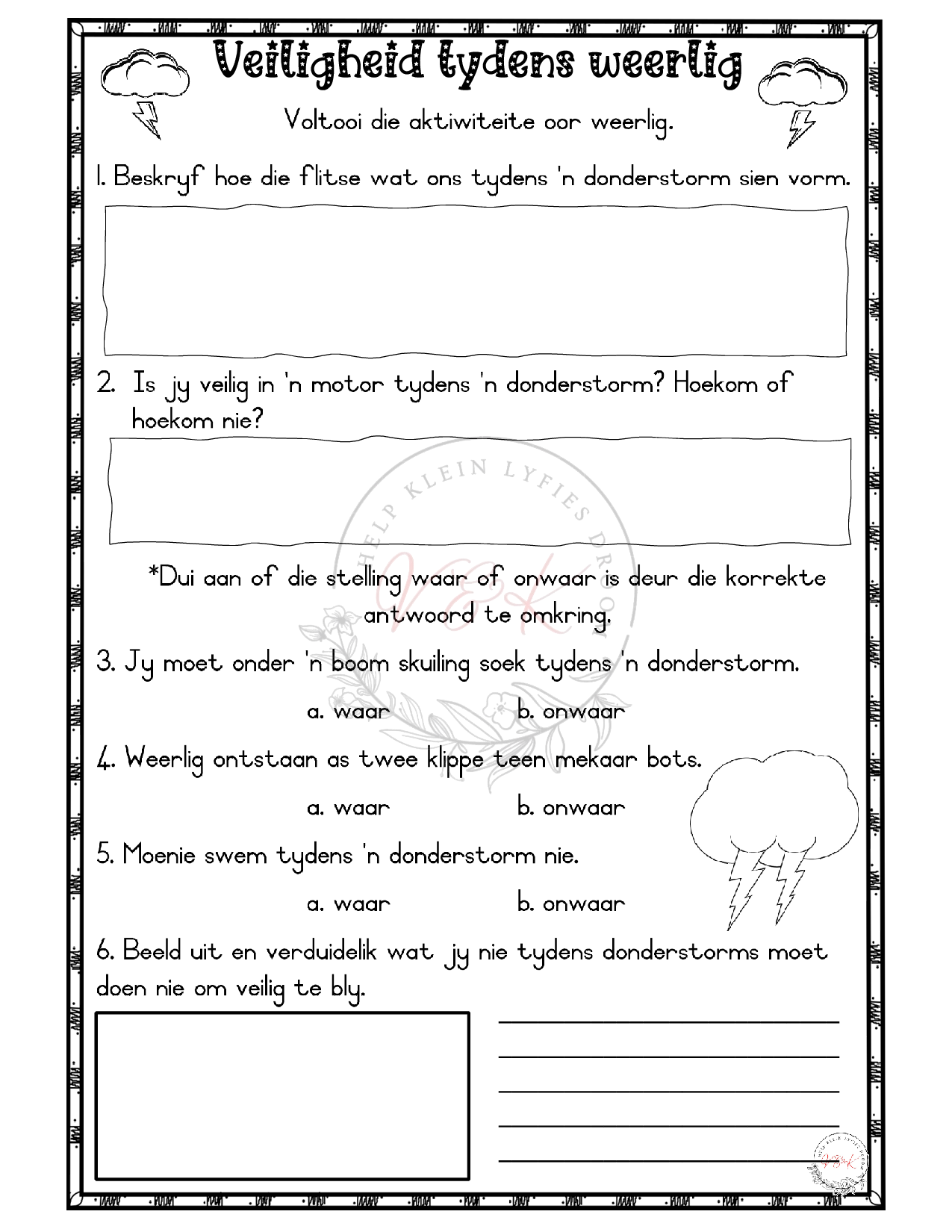 Graad 3 Lewensvaardigheid Lesbeplanning en Aktiwiteite - Kwartaal 4 2023 - Image 6