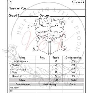 Graad 3 Afrikaans Huistaal Formele Assesserings Taak - Kwartaal 4 2025