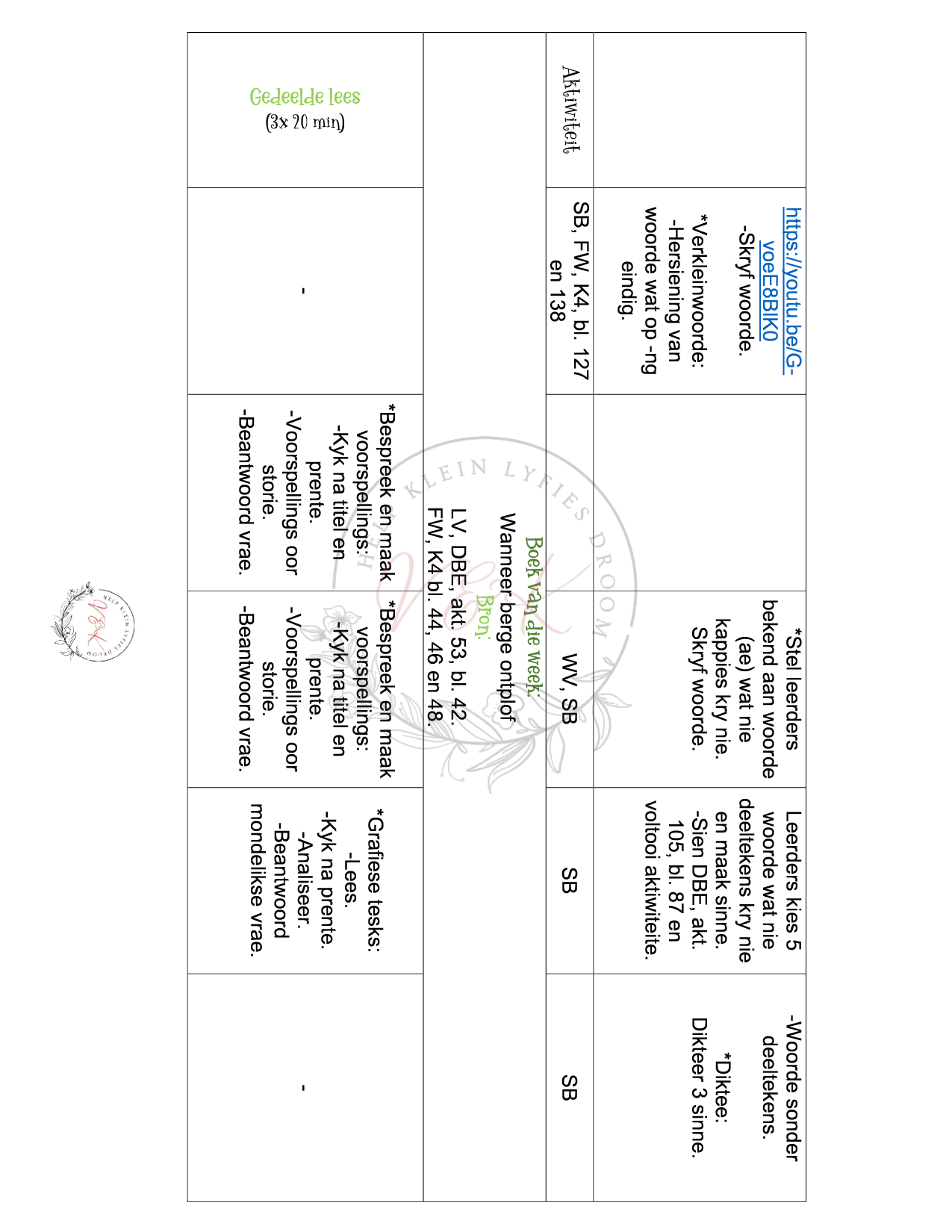 Graad 3 Afrikaans Huistaal Lesbeplanning en Aktiwiteite - Kwartaal 4 2023 - Image 3