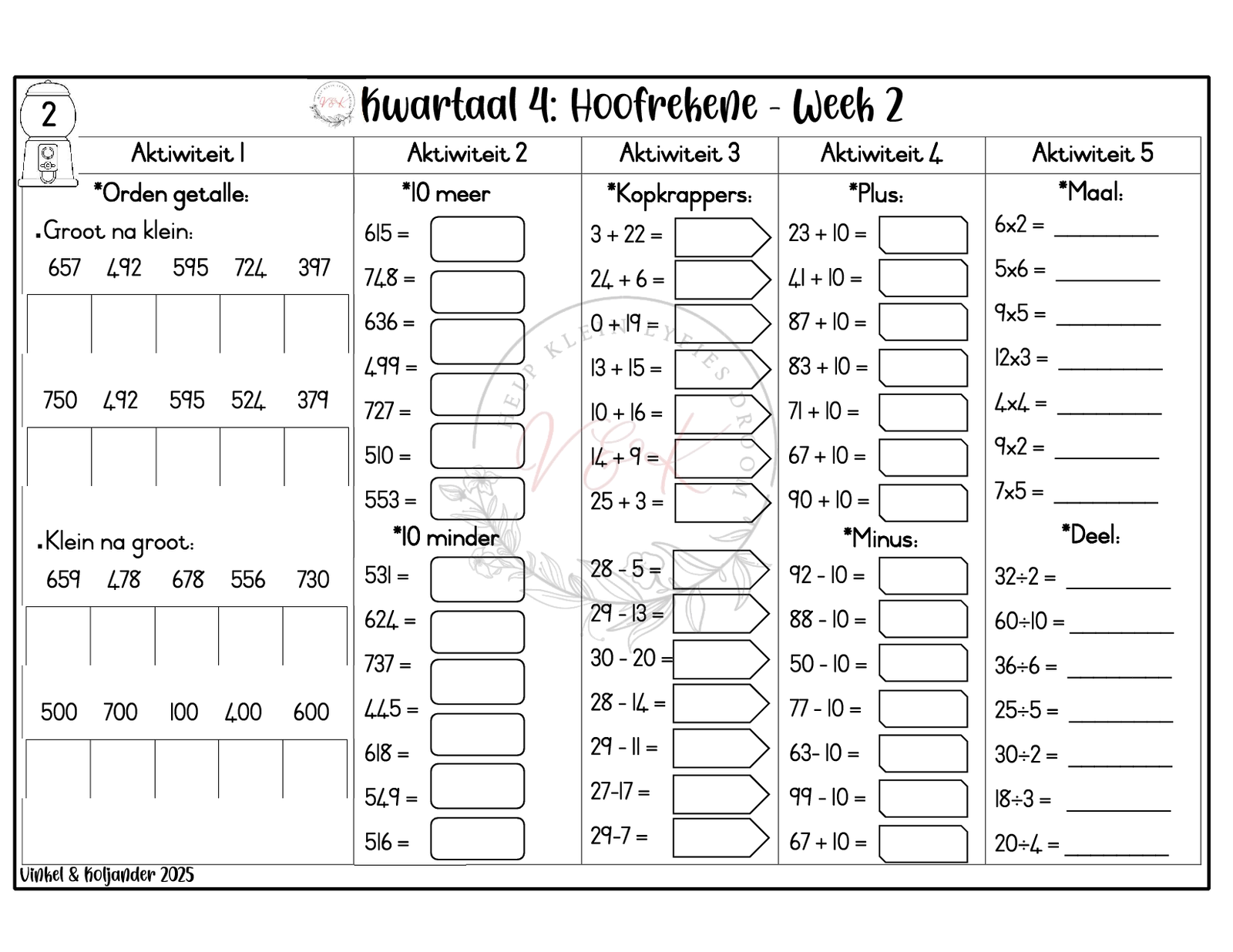 Graad 3 Wiskunde Lesbeplannings Pakket - Kwartaal 4 2025 - Image 4