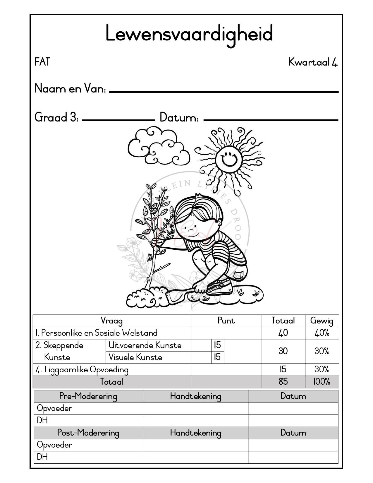 Graad 3 Lewensvaardigheid Formele Assesserings Taak - Kwartaal 4 2025
