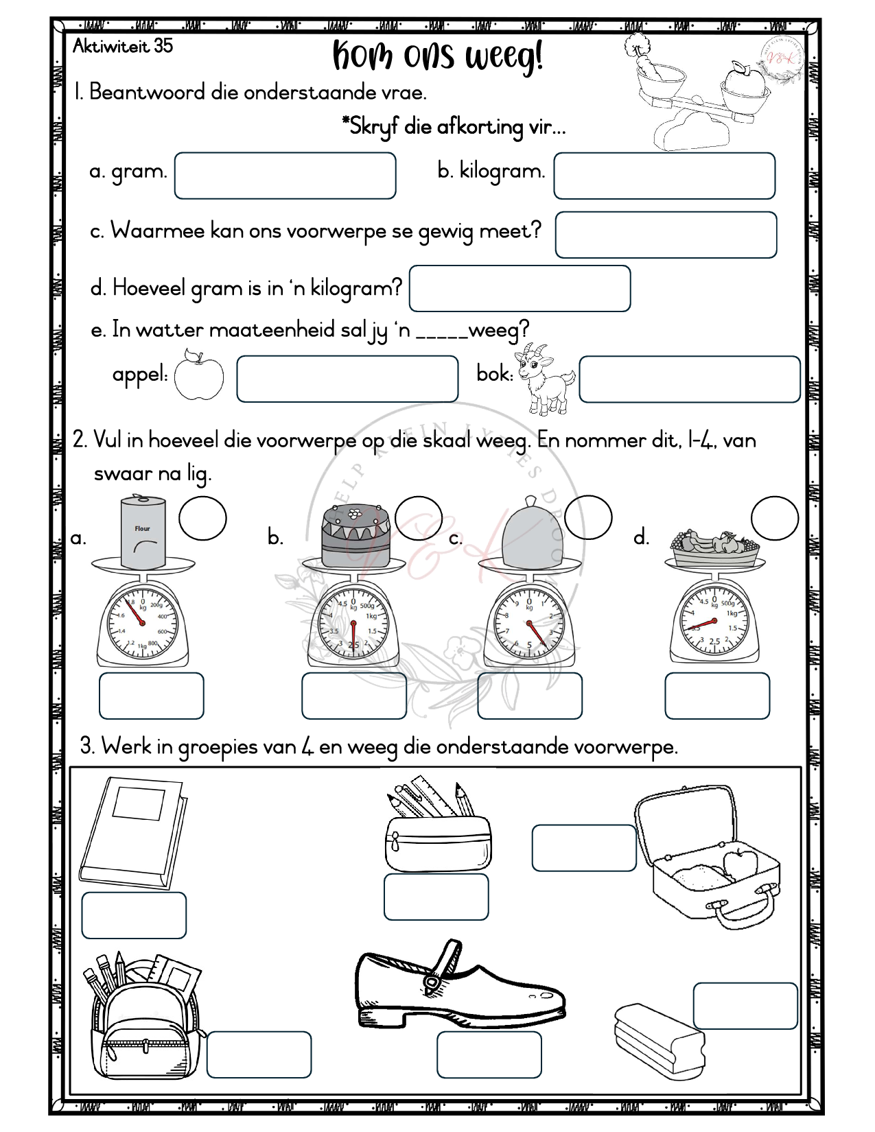Graad 3 Wiskunde Aktiwiteitsboek - Kwartaal 4 2025 - Image 5