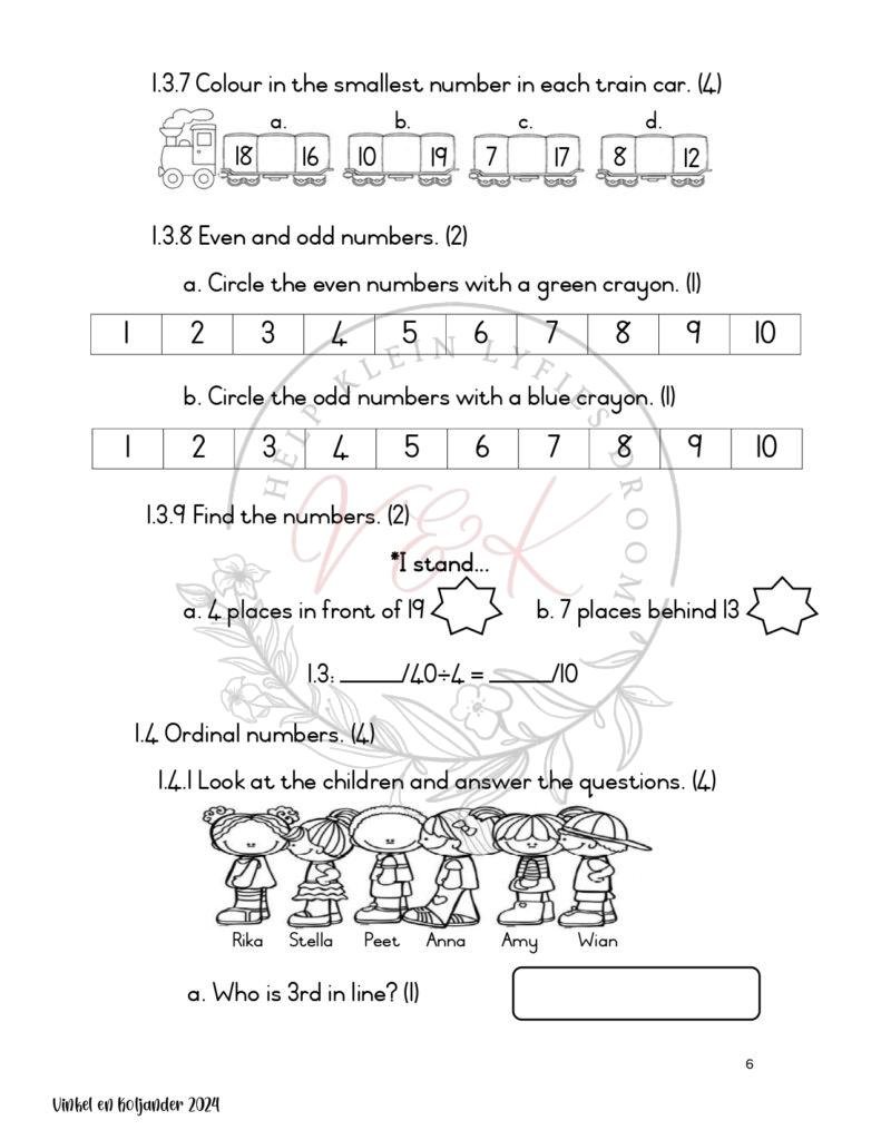 Grade 1 Life Skills Formal Assessment Task - Term 4