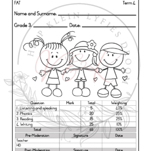 Grade 3 English First Additional Language Formal Assessment Task - Term 4 2025