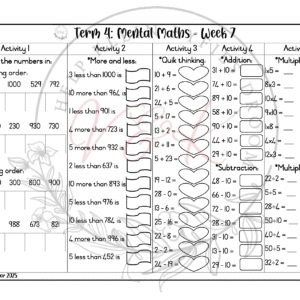 Grade 3 Mental Maths - Term 4