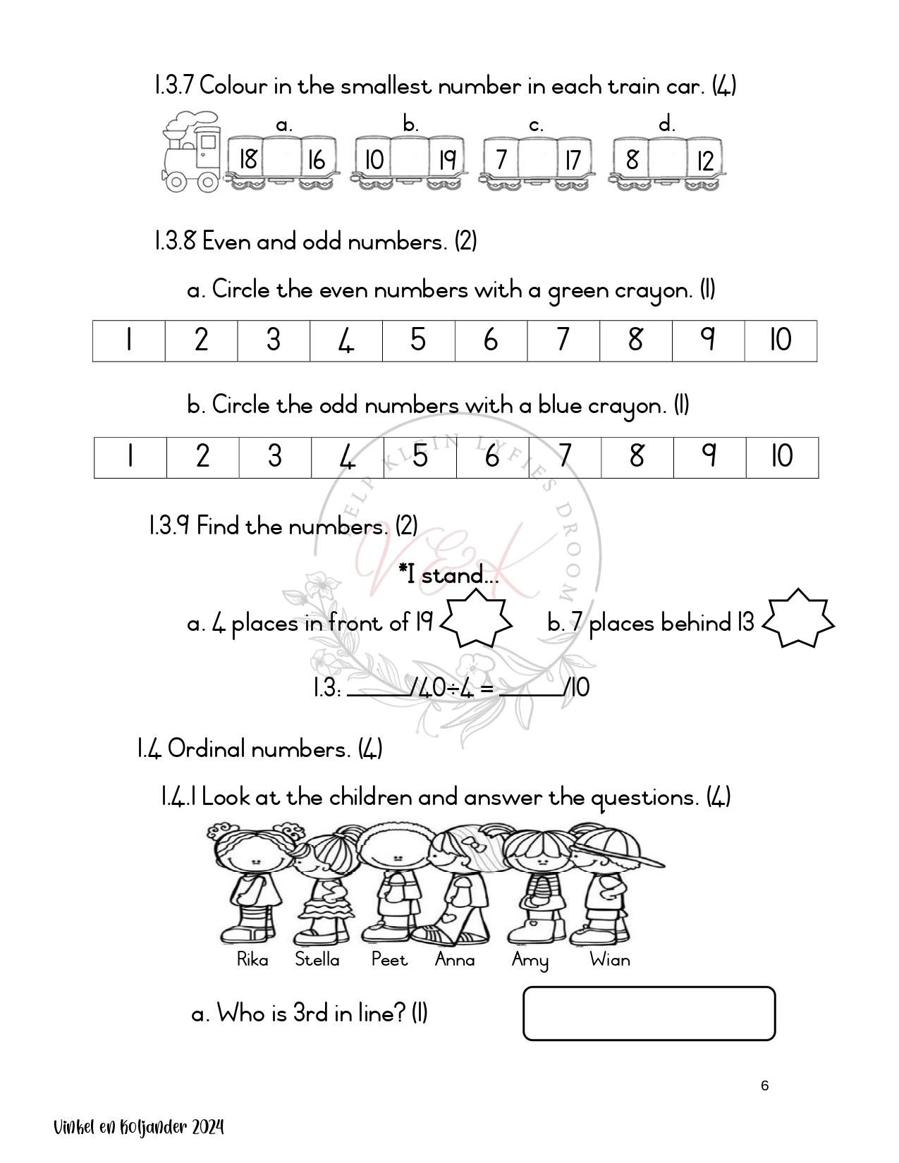 Grade 1 Mathematics Formal Assessment Task 1 - Term 4 - Image 2