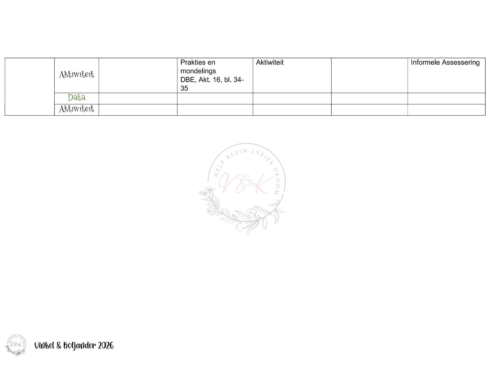 Graad 1 Wiskunde Lesbeplanning - Kwartaal 1 2026 - Image 3
