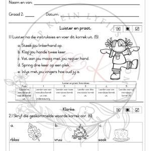 Graad 2 Afrikaans Huistaal Informele Assesserings - Kwartaal 1 2026