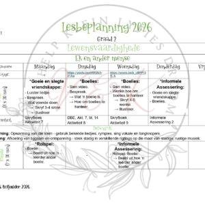 Graad 2 Lewensvaardigheid Lesbeplanning - Kwartaal 1 2026