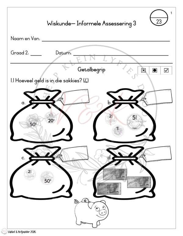 Graad 2 Wiskunde Informele Assesserings - Kwartaal 1 2026