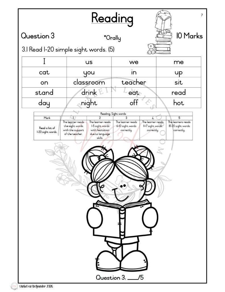 Grade 2 English First Additional Language Baseline Assessment - Term 1 2026 