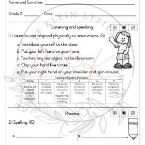 Grade 2 English First Additional Language Informal Assessment - Term 1 2026