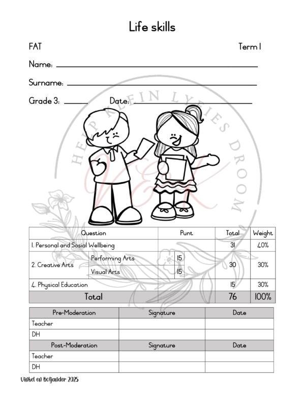 Grade 3 Life Skills Formal Assessment Task - Term 1 2025