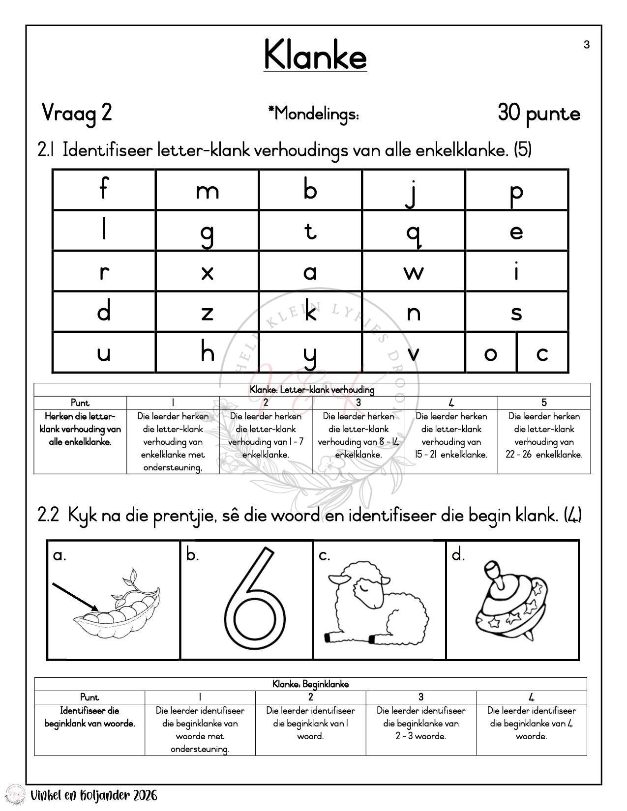 Graad 1 Formele Assesserings Take Pakket - Kwartaal 1 2026 - Image 4