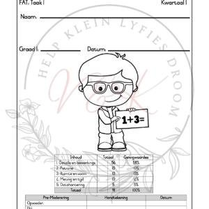 Graad 1 Wiskunde Formele Assesserings Taak - Kwartaal 1 2026
