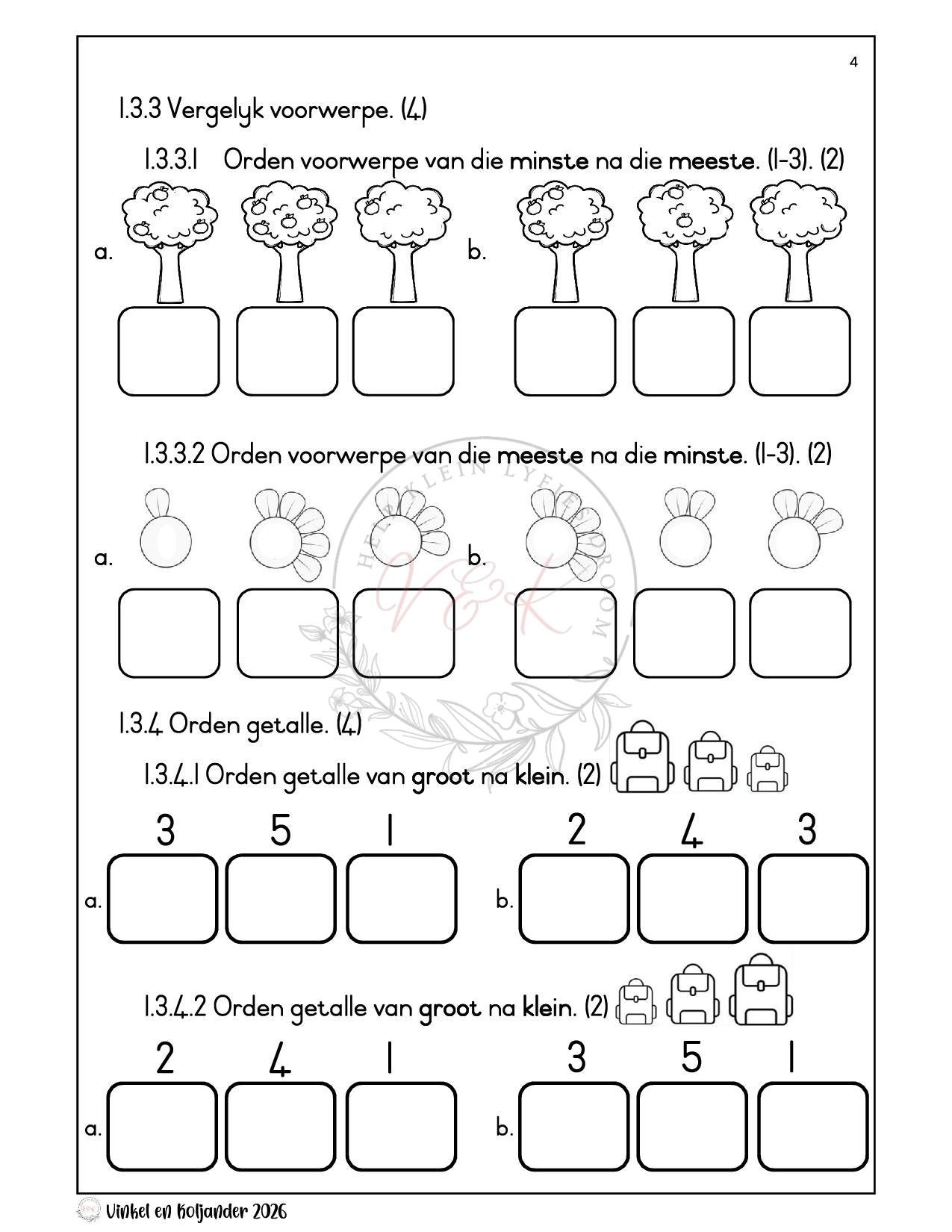 Graad 1 Wiskunde Formele Assesserings Taak - Kwartaal 1 2026 - Image 2
