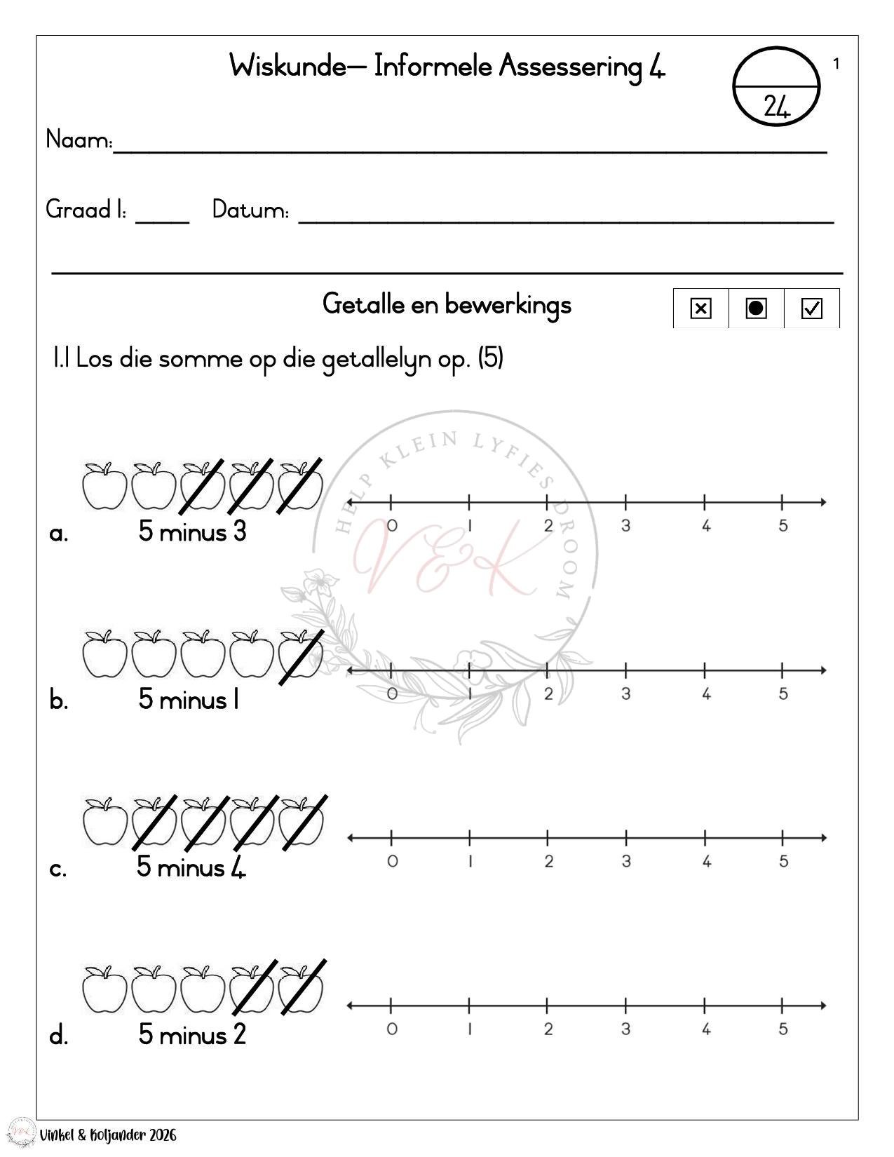 Graad 1 Wiskunde Lesbeplannings Pakket - Kwartaal 1 2026 - Image 3