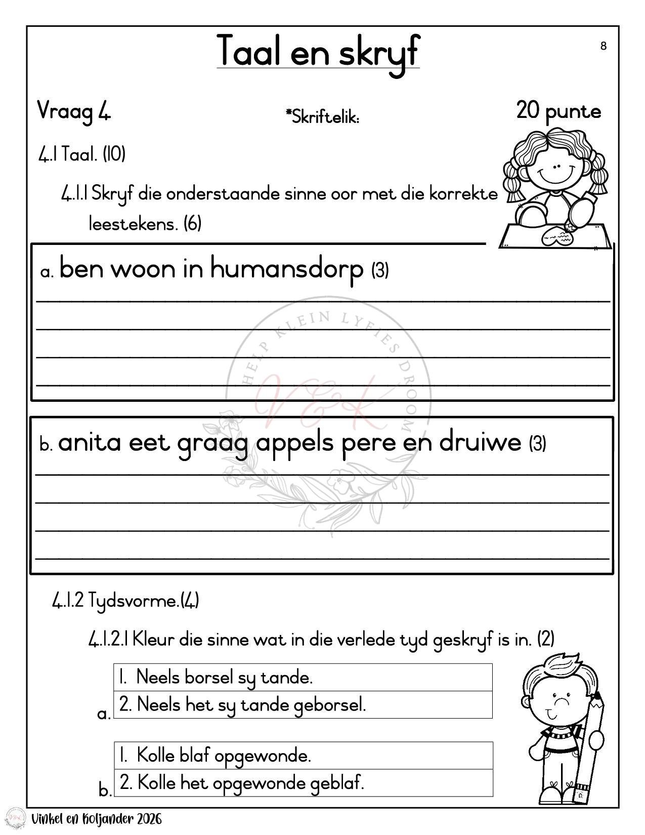 Graad 2 Afrikaans Huistaal Formele Assesserings Taak - Kwartaal 1 2026 - Image 3