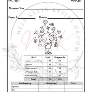 Graad 2 Wiskunde Formele Assesserings Taak - Kwartaal 1 2026