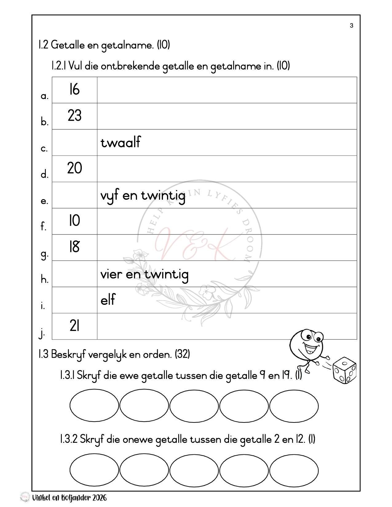 Graad 2 Wiskunde Formele Assesserings Taak - Kwartaal 1 2026 - Image 2