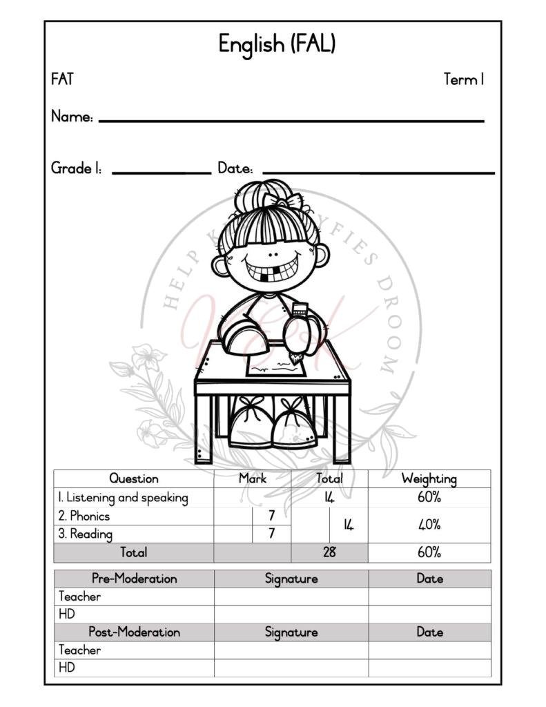 Grade 1 English Formal Assessment Task - Term 1 2026