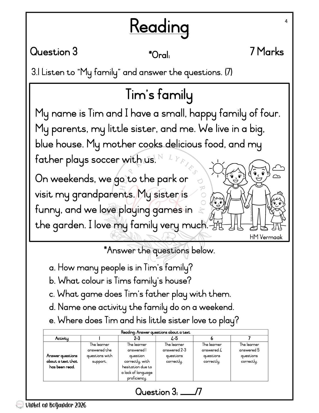 Grade 1 English Formal Assessment Task - Term 1 2026 - Image 2