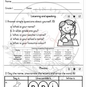 Grade 1 English First Additional Language Informal Assessment  - Term 1 2026