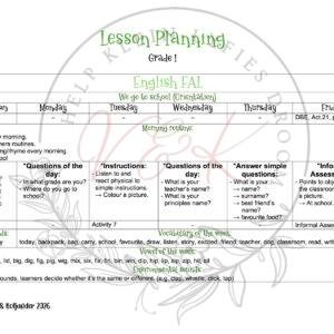 Grade 1 English First Additional Language Lesson Planning Package - Term 1 2026