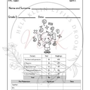 Grade 2 Mathematics Formal Assessment Task - Term 1 2026