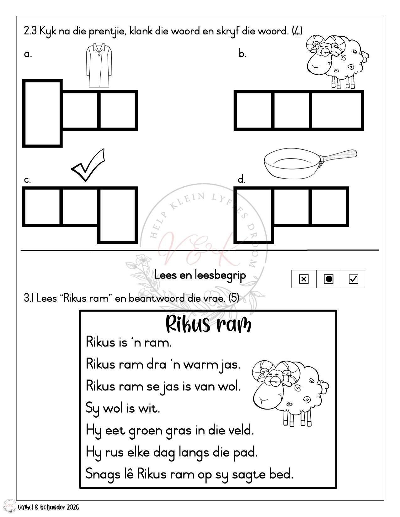 Graad 1 Afrikaans Huistaal Informele Assesserings - Kwartaal 1 2026 - Image 2