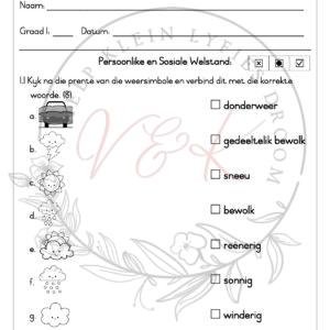Graad 1 Lewensvaardigheid Informele Assesserings - Kwartaal 1 2026