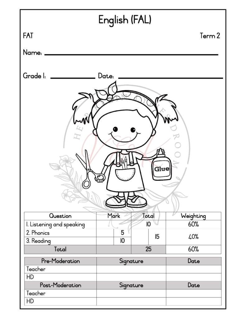 Grade 1 English First Additional Language Formal Assessment - Term 2 2026