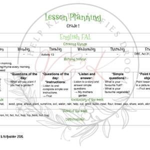 Grade 1 English First Additional Language Lesson Planning Package - Term 2 2026
