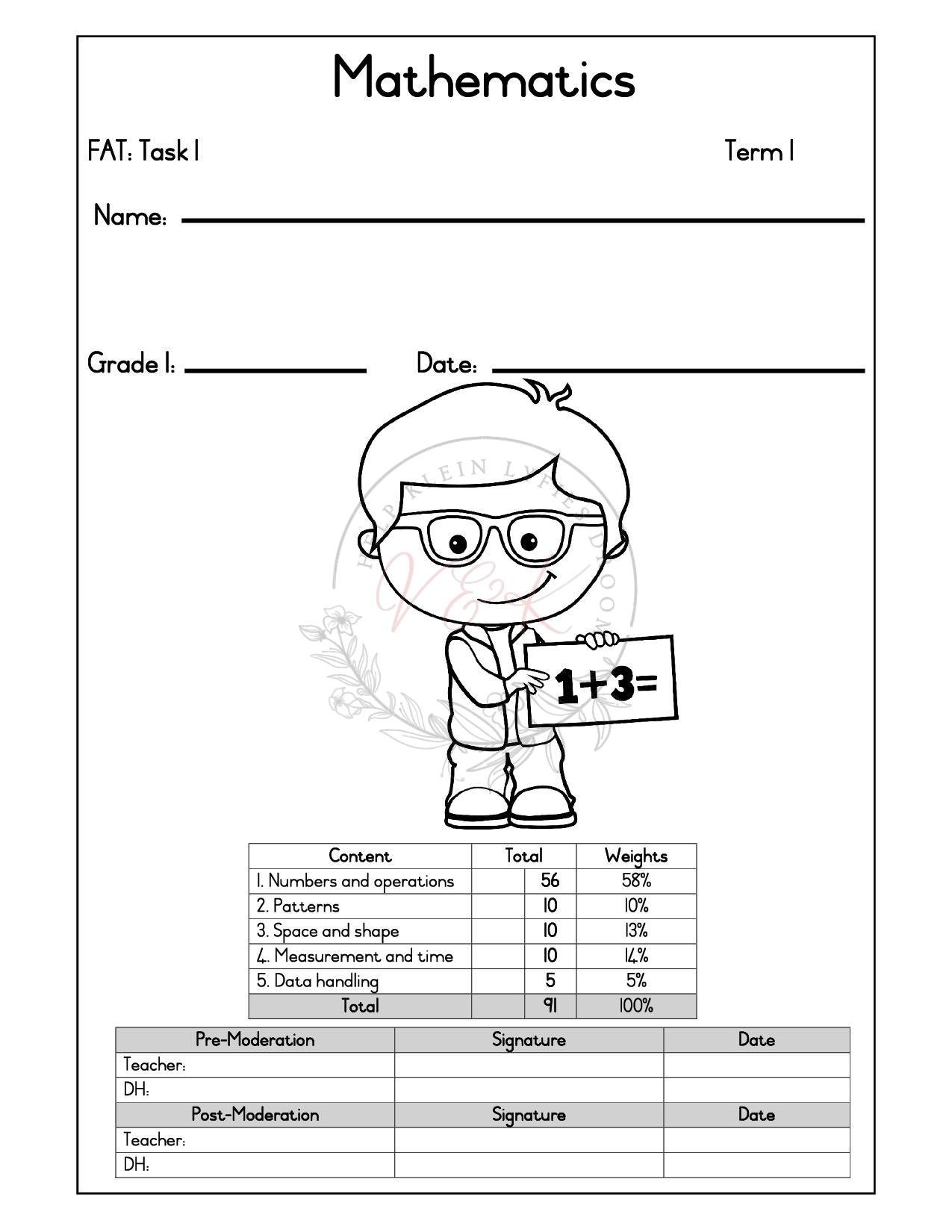 Grade 1 Mathematics Formal Assessment Task – Term 1 2026 - Vinkel ...