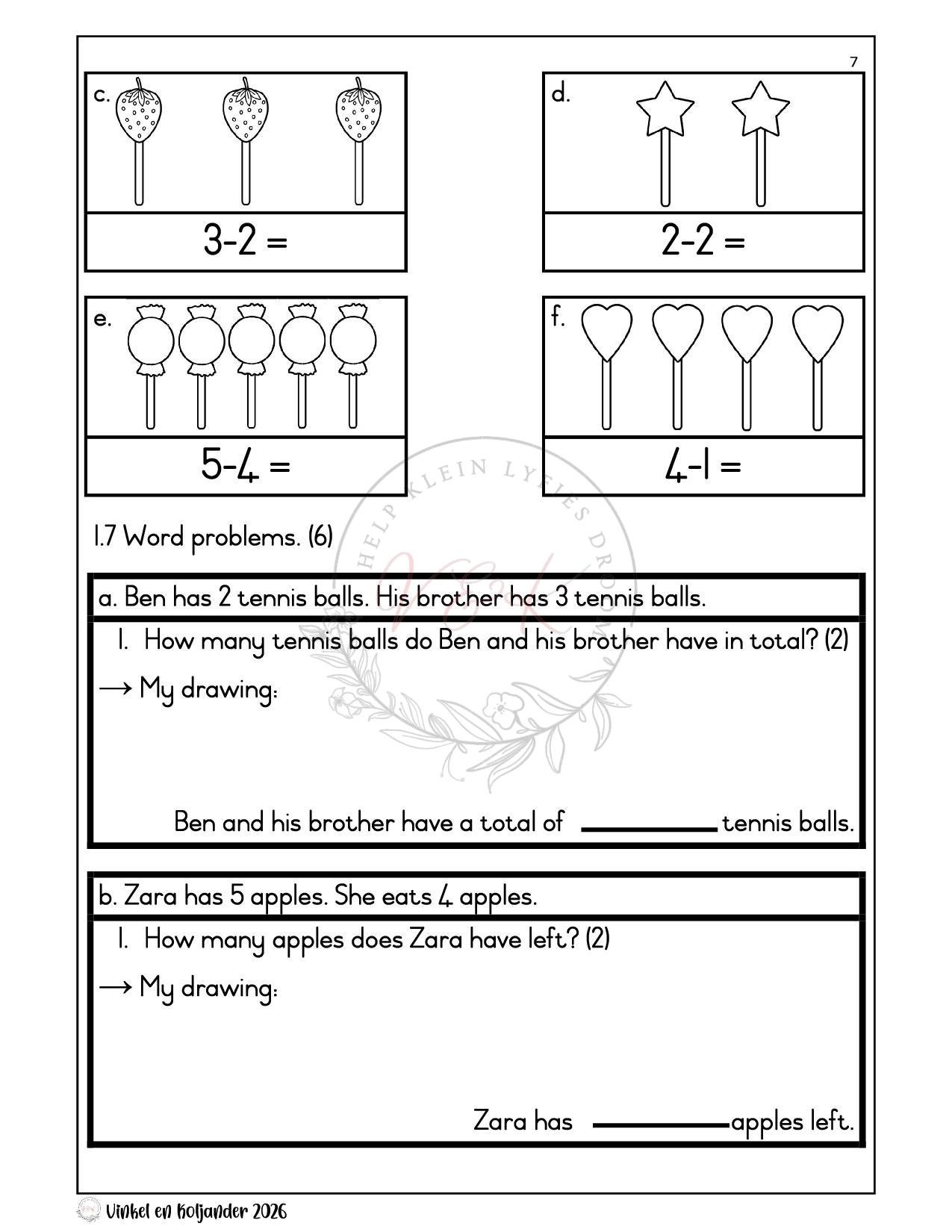 Grade 1 Mathematics Formal Assessment Task – Term 1 2026 - Vinkel ...