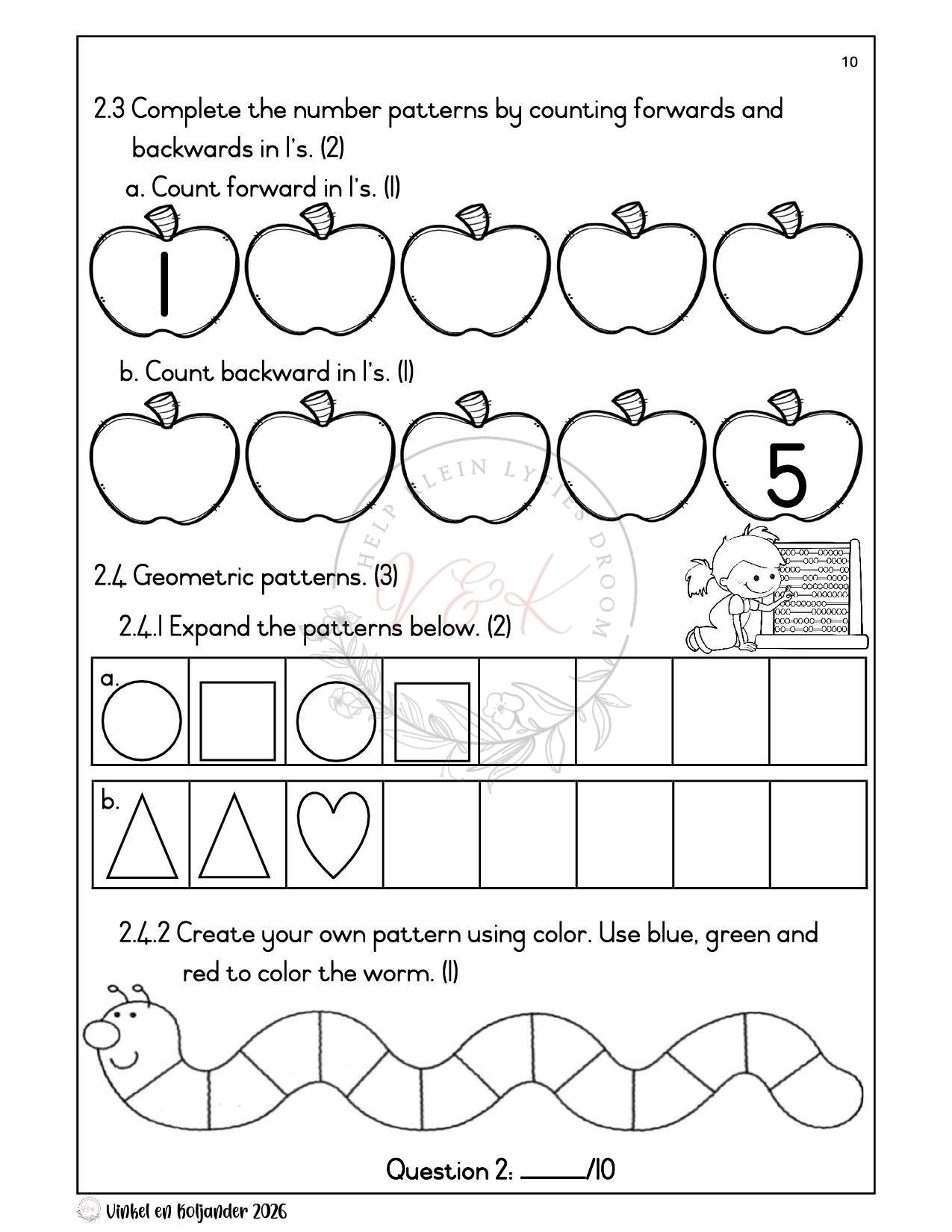 Grade 1 Mathematics Formal Assessment Task – Term 1 2026 - Vinkel ...