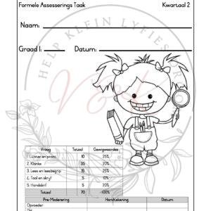 Graad 1 Afrikaans Huistaal Formele Assesserings Taak - Kwartaal 2 2026