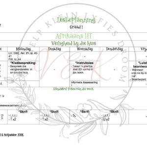 Graad 1 Afrikaans Huistaal Lesbeplanning - Kwartaal 2 2026