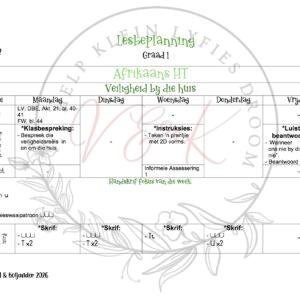 Graad 1 Afrikaans Huistaal Lesbeplannings Pakket - Kwartaal 2 2026