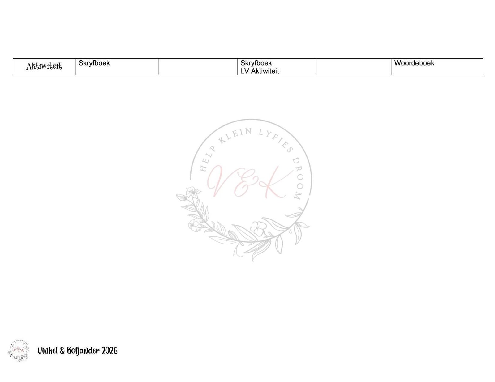 Graad 1 Afrikaans Huistaal Lesbeplannings Pakket - Kwartaal 2 2026 - Image 4