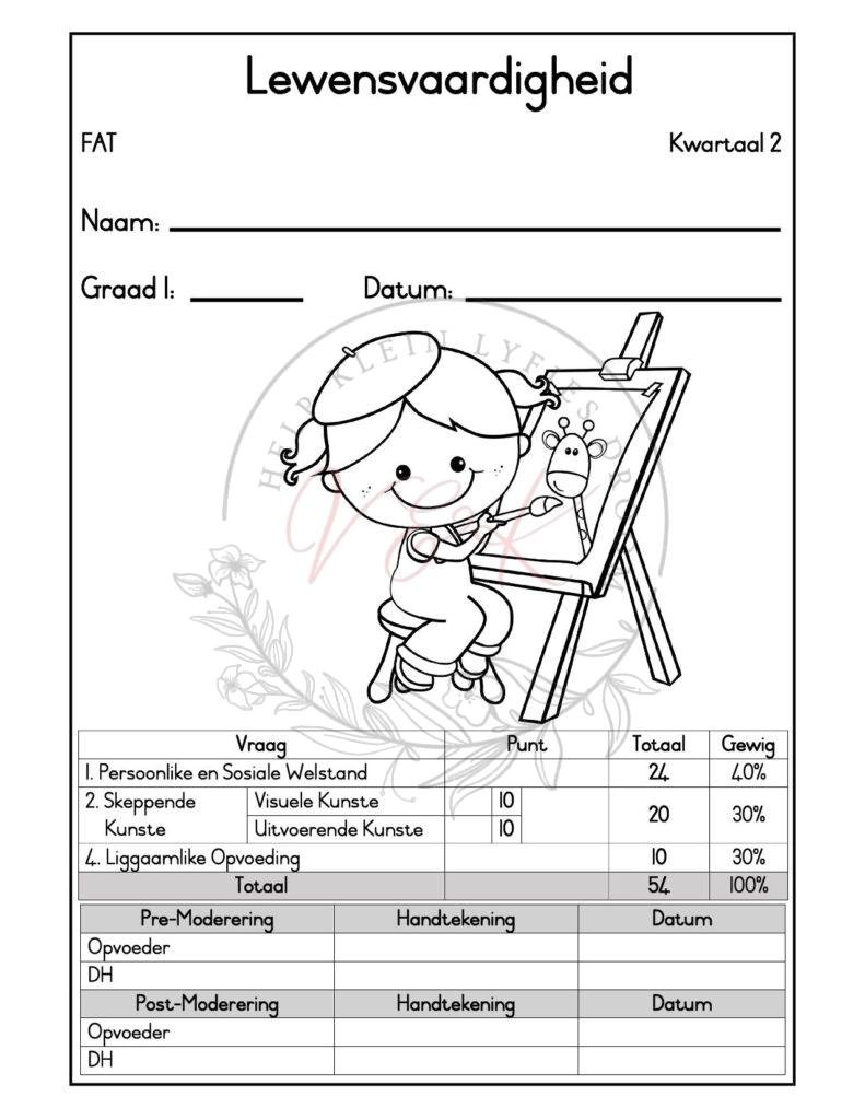Graad 1 Lewensvaardigheid Formele Assesserings Taak - Kwartaal 2 2026