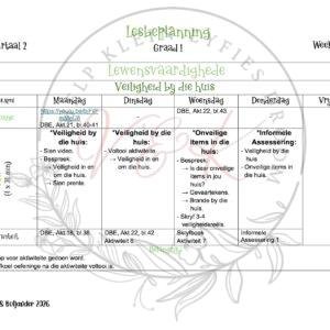 Graad 1 Lewensvaardigheid Lesbeplanning - Kwartaal 2 2026