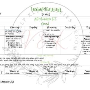 Graad 2 Afrikaans Huistaal Lesbeplanning - Kwartaal 3 2026