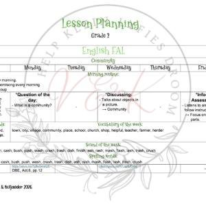 Grade 2 English First Additional Language Lesson Planning - Term 3 2026