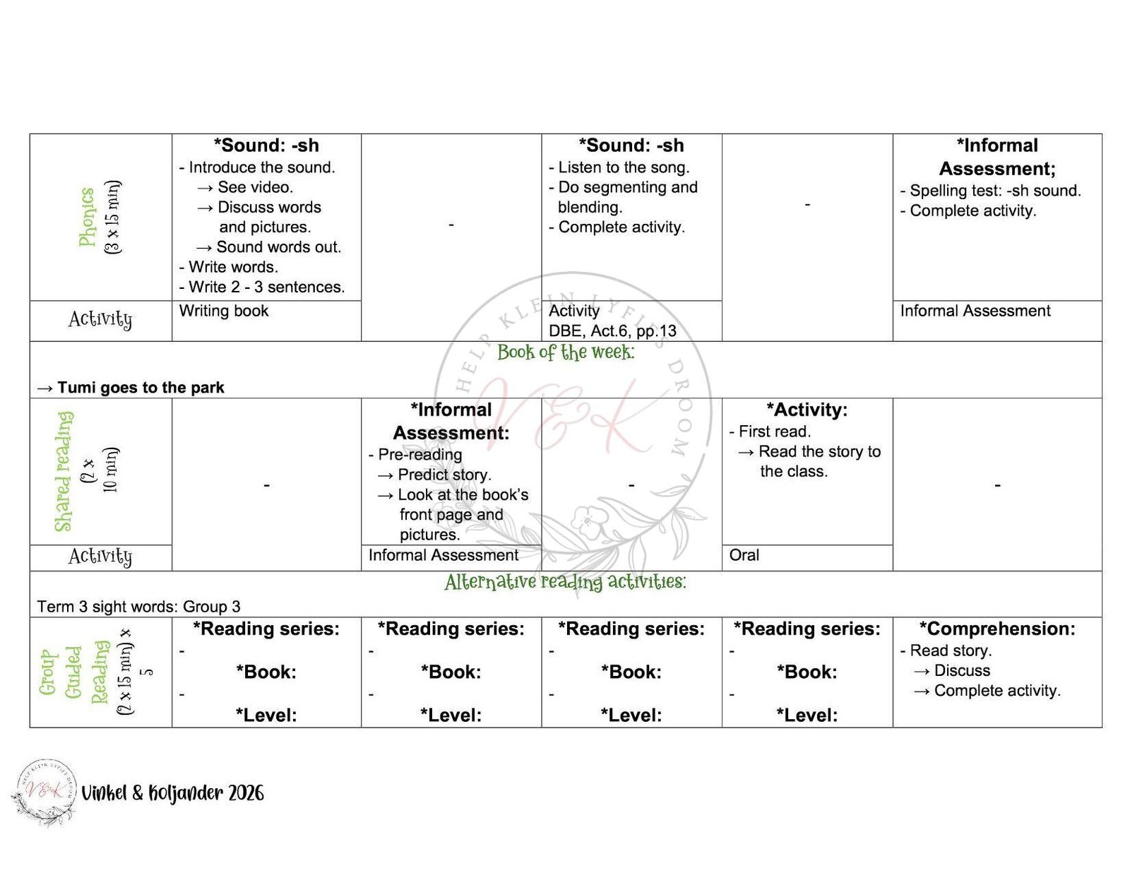Grade 2 English First Additional Language Lesson Planning - Term 3 2026 - Image 2