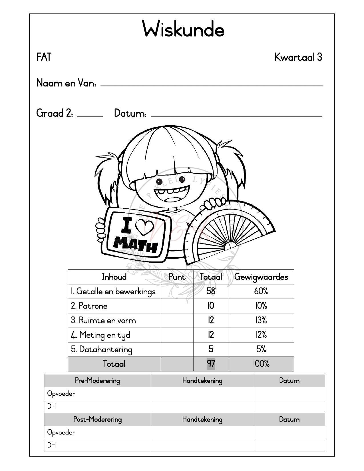 Graad 2 Wiskunde Formele Assesserings Taak - Kwartaal 3 2026
