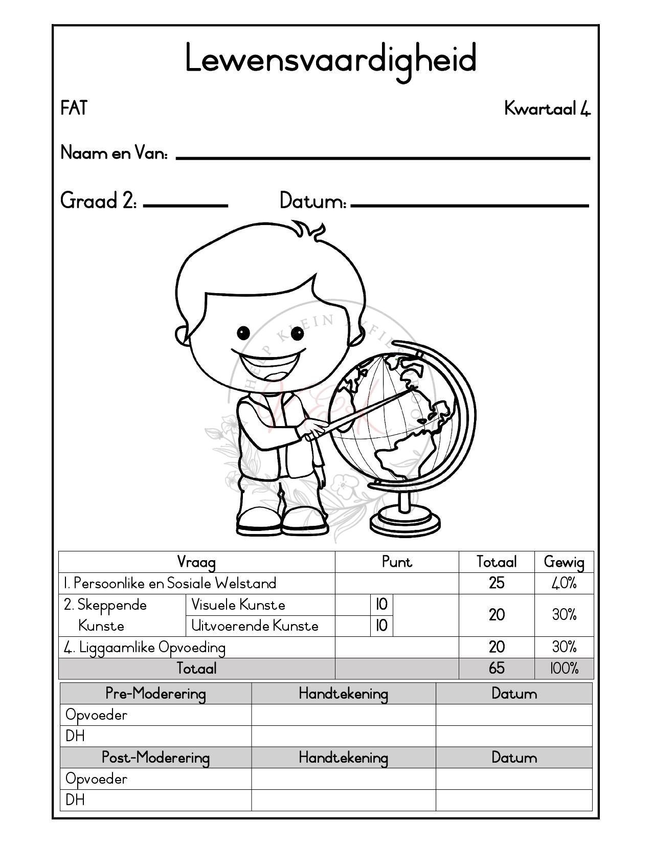 Graad 2 Lewensvaardigheid Formele Assesserings Taak - Kwartaal 4 2026